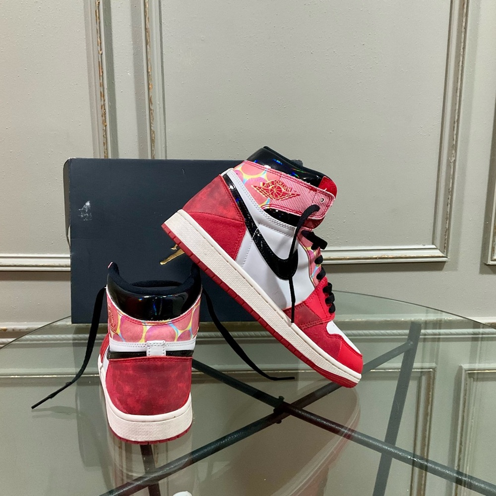 Jordan High-Top Sneakers - Red, White, and Black